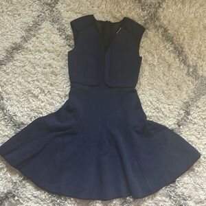Dark Blue Rebecca Taylor Fit and Flare Dress